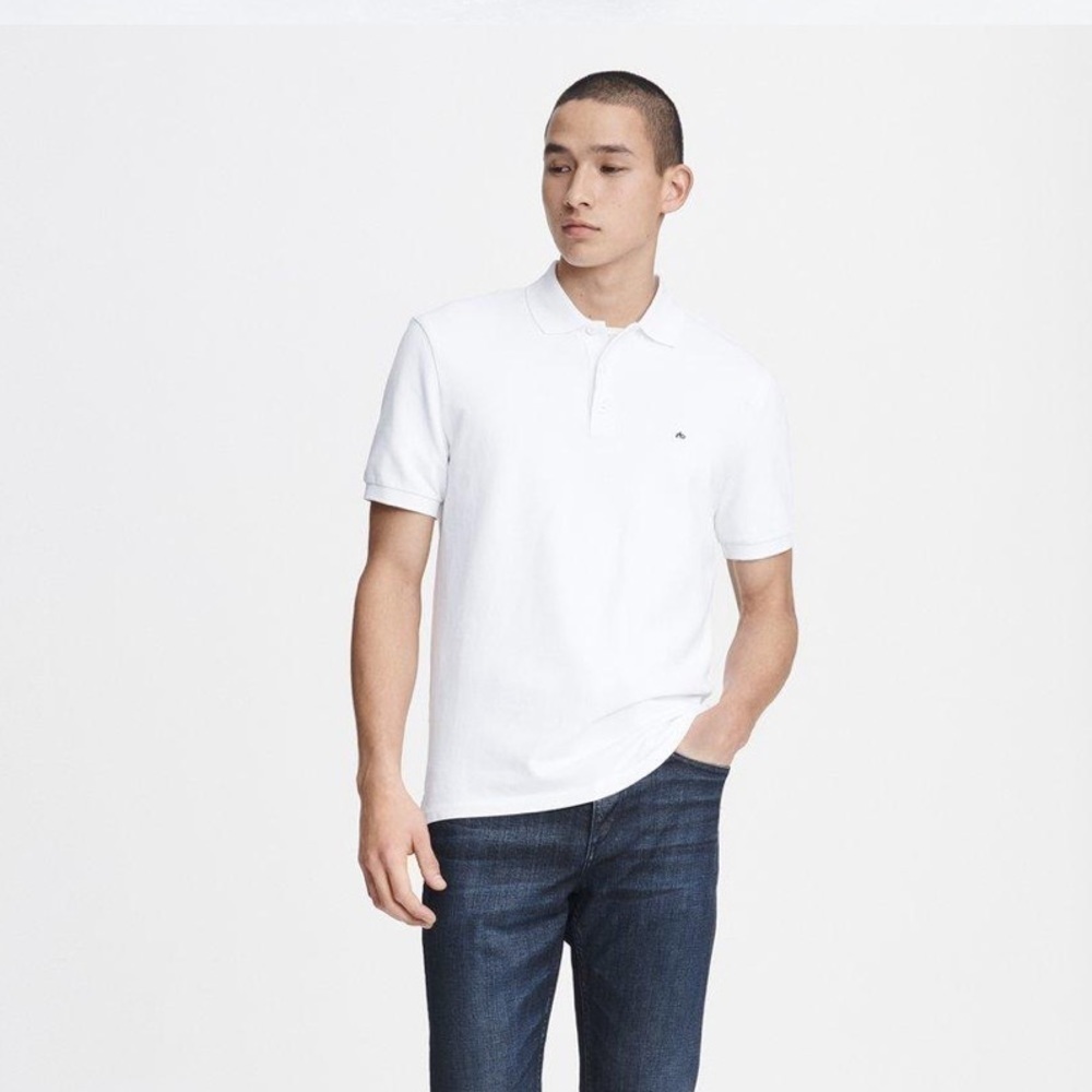 Rag & Bone Hyper-laundered pique polo white
